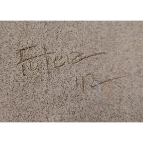 Artist Signed "FISHLIPS" Ceramic Tray 12x8 In - Picture 7 of 8